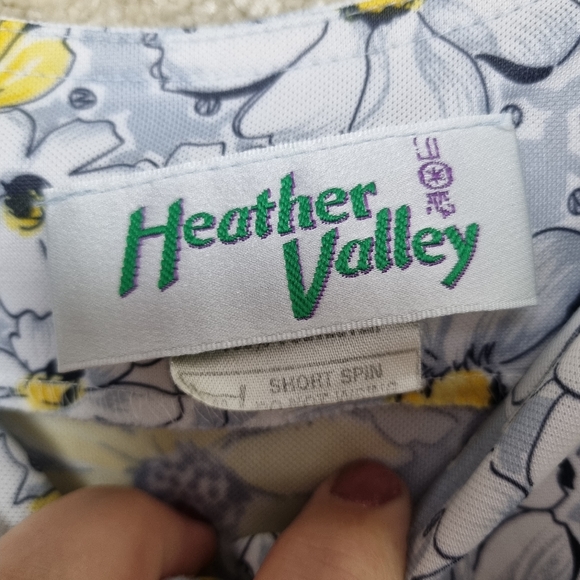 Vintage Heather Valley Dress Size 14 1970's Yellow Grey Daisy Sleeveless Button - Picture 6 of 10